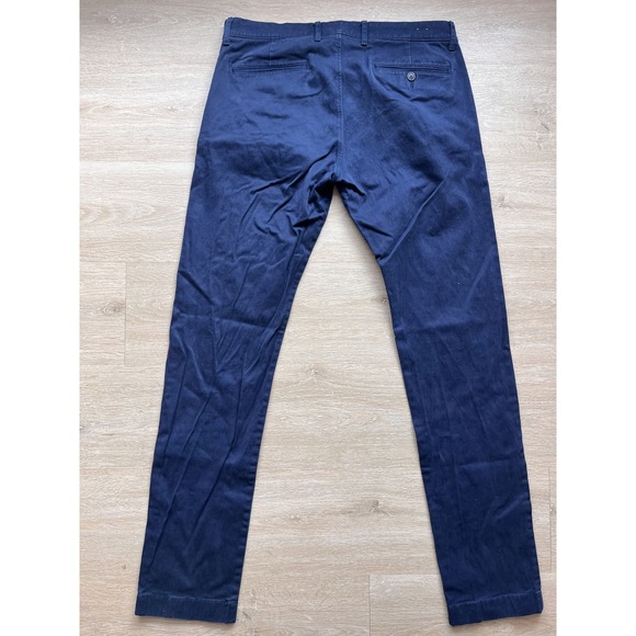 J. Crew 484 Slim Fit Stretch Chino Pants Mens 32x34 Navy Blue Cotton Tapered Leg - Picture 8 of 8